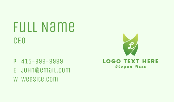 Green Gardening Letter Business Card Design Image Preview