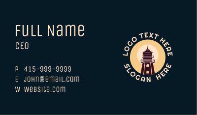 Marine Port Lighthouse Business Card Image Preview