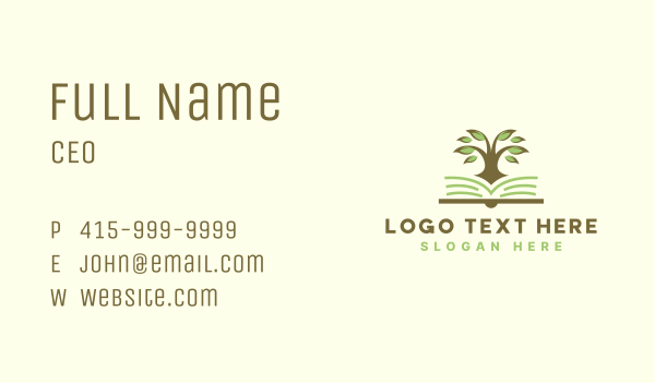 Tree Book Education Business Card Design Image Preview