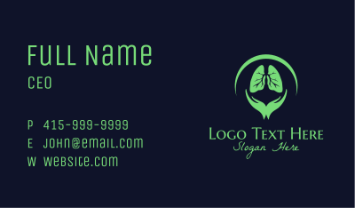 Green Hand Lungs Business Card Image Preview