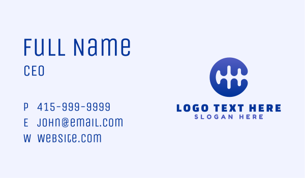 Blue Wavelength Tech Business Card Design Image Preview