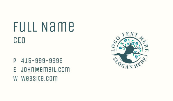 Nature Woman Tree  Business Card Design Image Preview