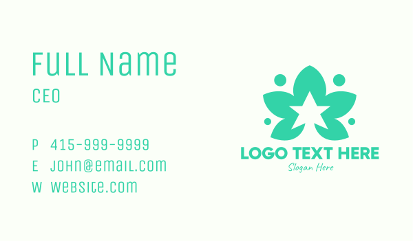 Green Herb Star Business Card Design Image Preview