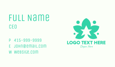 Green Herb Star Business Card Image Preview