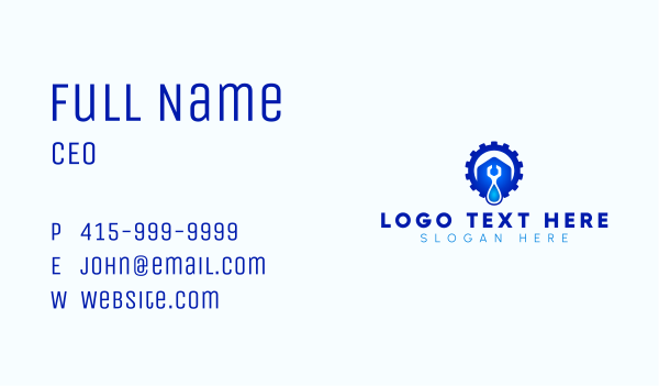 Gear Plumbing Wrench  Business Card Design Image Preview