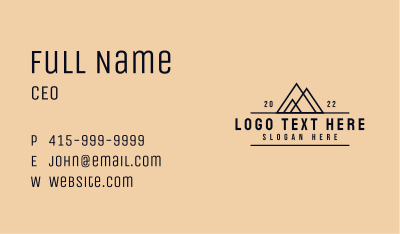 Minimalist Mountain Peak Business Card Image Preview