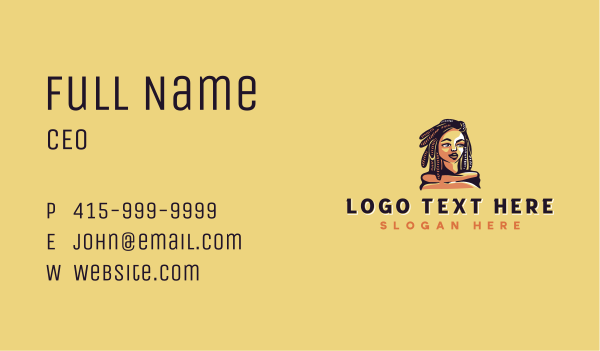 Braid Afro Woman Business Card Design Image Preview