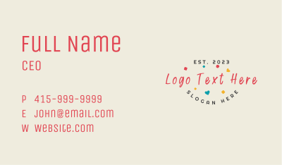 Playful Colorful Wordmark Business Card Image Preview