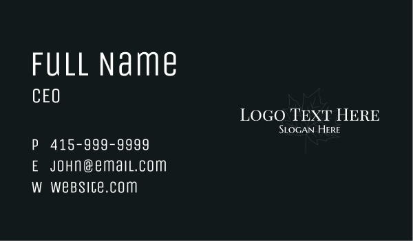 Formal Autumn Leaf Wordmark Business Card Design Image Preview