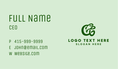 Green Leaf Letter A  Business Card Image Preview
