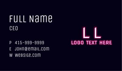 Futuristic Neon Letter Business Card Image Preview