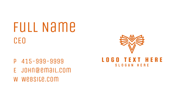Horned Bird Mascot Business Card Design Image Preview