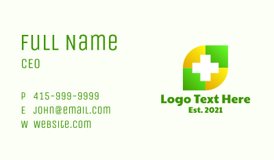 Medical Leaf Cross Business Card Image Preview
