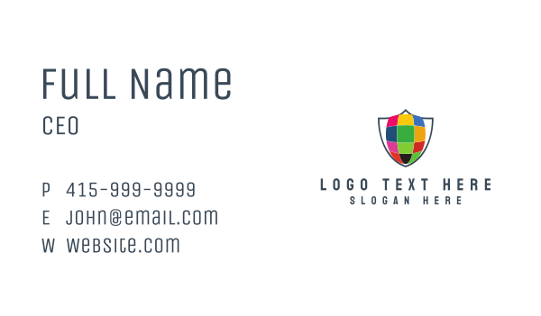 Colorful Shield Business Card Design Image Preview
