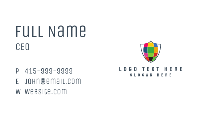 Colorful Shield Business Card Image Preview