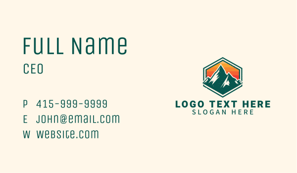 Camping Mountaineer Peak Business Card Design Image Preview