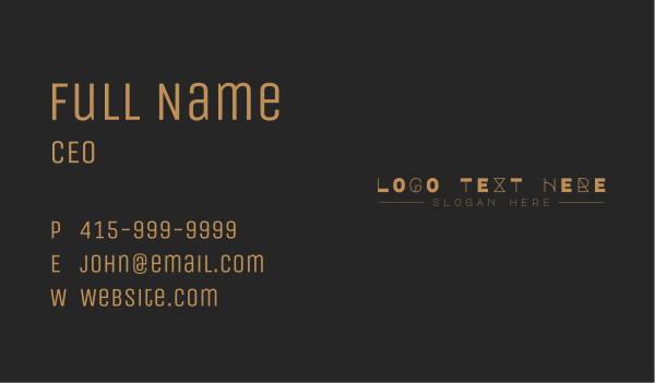 Fancy Minimalist Wordmark Business Card Design