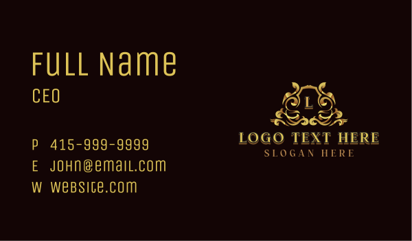 Luxury Ornamental Crest Business Card Design Image Preview