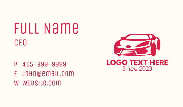 Red Sports Car Business Card Design Image Preview