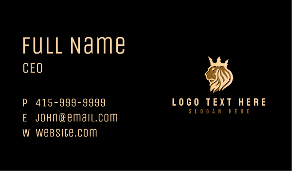 Lion Crown Royalty Business Card Design Image Preview