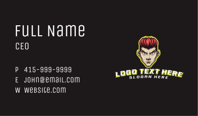 Man Player Gaming Business Card Image Preview