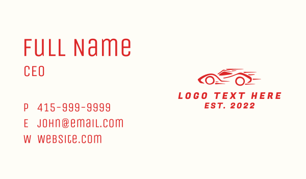 Fast Car Racing Business Card Design Image Preview