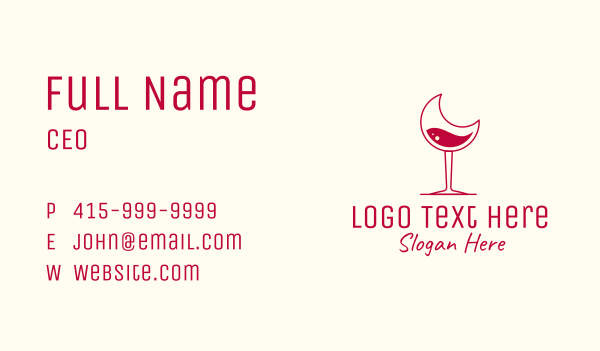 Moon Wine Glasss Business Card Design Image Preview
