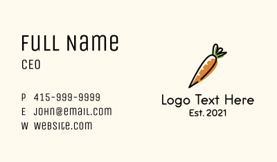 Minimalist Carrot Business Card Image Preview