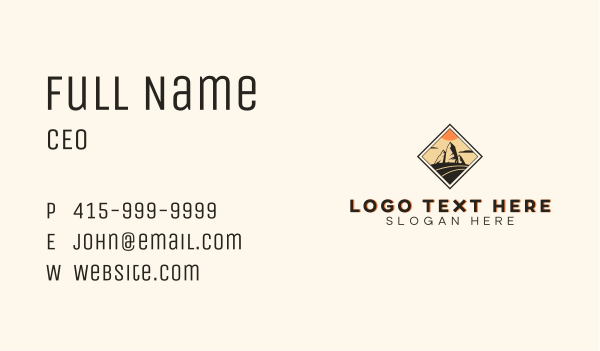 Valley Mountain Peak Business Card Design Image Preview