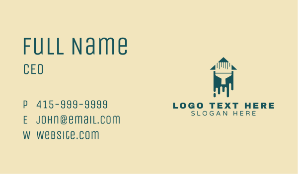 Paint Brush House Paint Business Card Design Image Preview