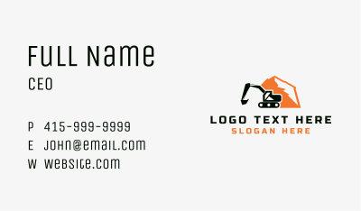 Mountain Excavator Machinery Business Card Image Preview