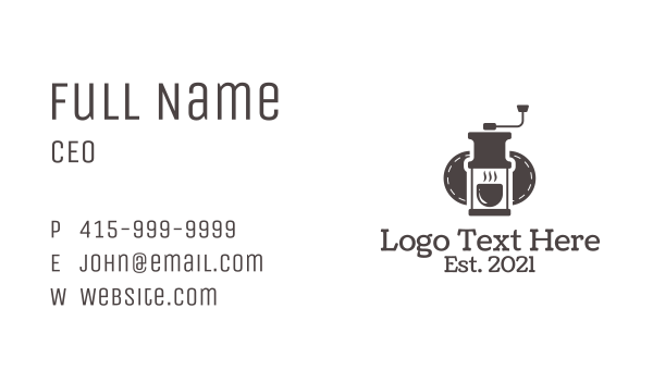 Manual Coffee Grinder Business Card Design Image Preview