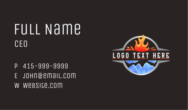  Fire Ice Exhaust HVAC Business Card Design Image Preview