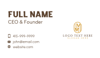 Elegant Golden Letter M  Business Card Image Preview