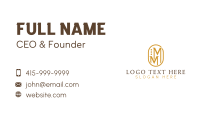 Elegant Golden Letter M  Business Card Preview