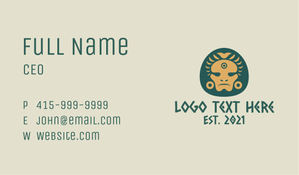 Aztec Chieftain Business Card Design