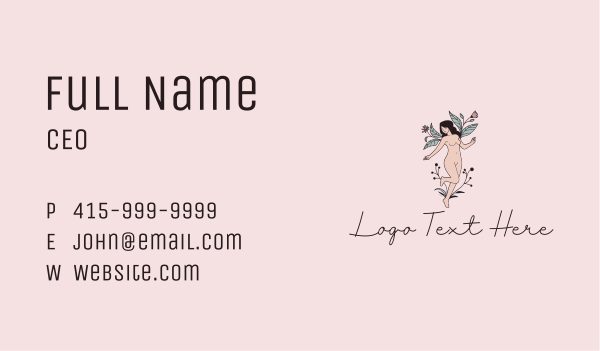 Nude Woman Flower Business Card Design Image Preview