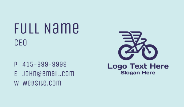 Winged Courier Bike  Business Card Design Image Preview