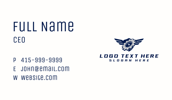 Mechanic Industrial Cog Business Card Design Image Preview