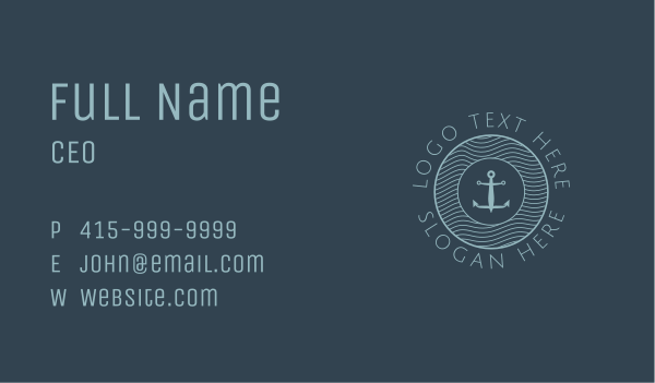 Anchor Water Marine Badge Business Card Design Image Preview