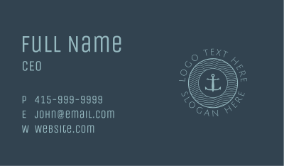 Anchor Water Marine Badge Business Card Image Preview
