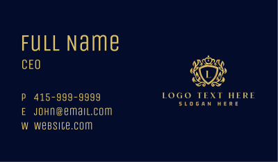 Premium Crown Shield Business Card Image Preview