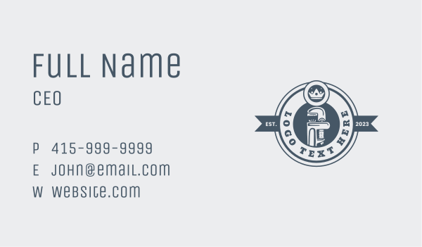 Crown Plumbing Wrench  Business Card Design Image Preview