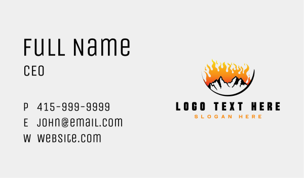 Burning Mountain Hiking Business Card Design Image Preview
