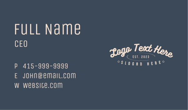 Classic Retro Shop Wordmark Business Card Design Image Preview