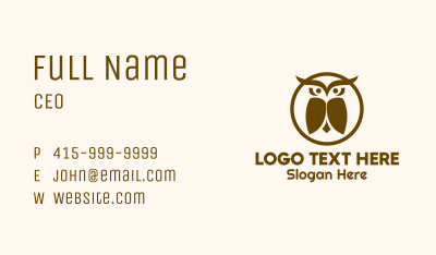 Minimalist Owl Badge Business Card Image Preview