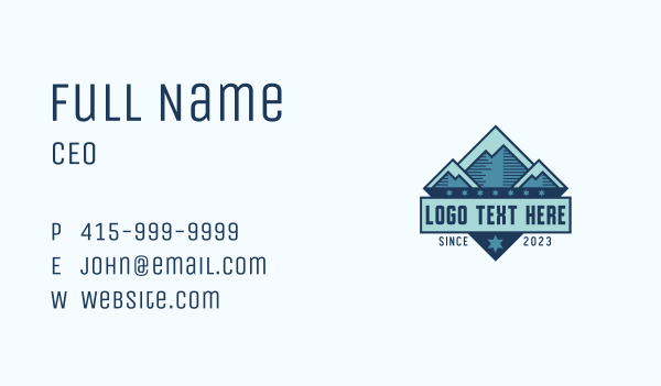 Mountain Peak Adventure Business Card Design Image Preview