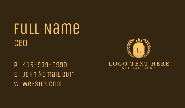 Gold Crown Shield Letter Business Card Design Image Preview