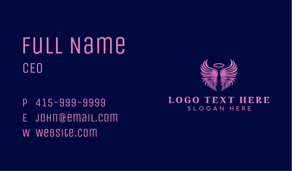 Spiritual Halo Wings Business Card Design Image Preview