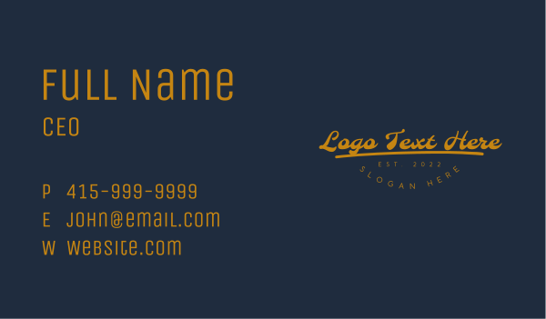 Quirky Vintage Wordmark Business Card Design Image Preview